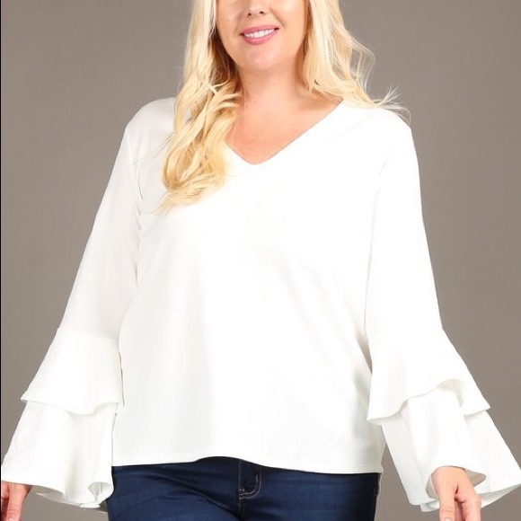 Son Paises Tops - White Plus Size Blouse Size 3X NWT